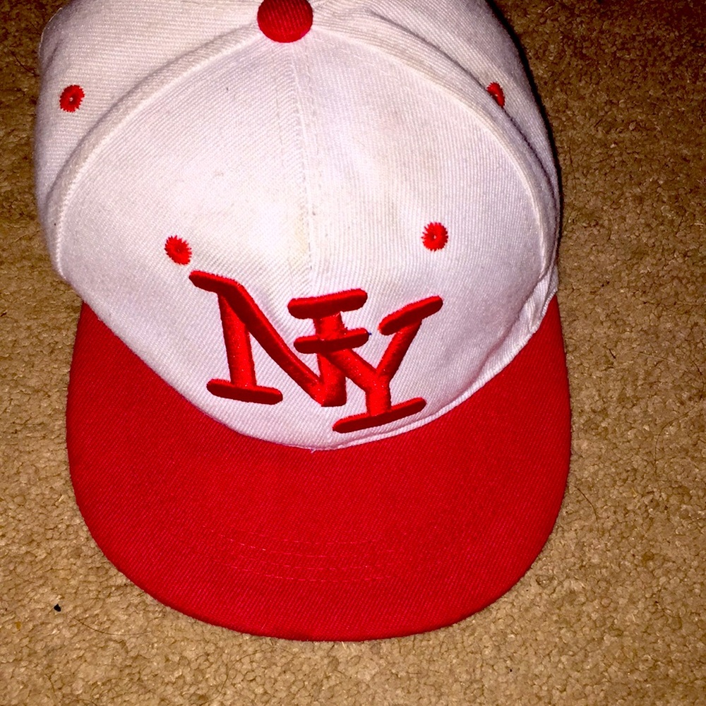 Red and white NY SnapBack